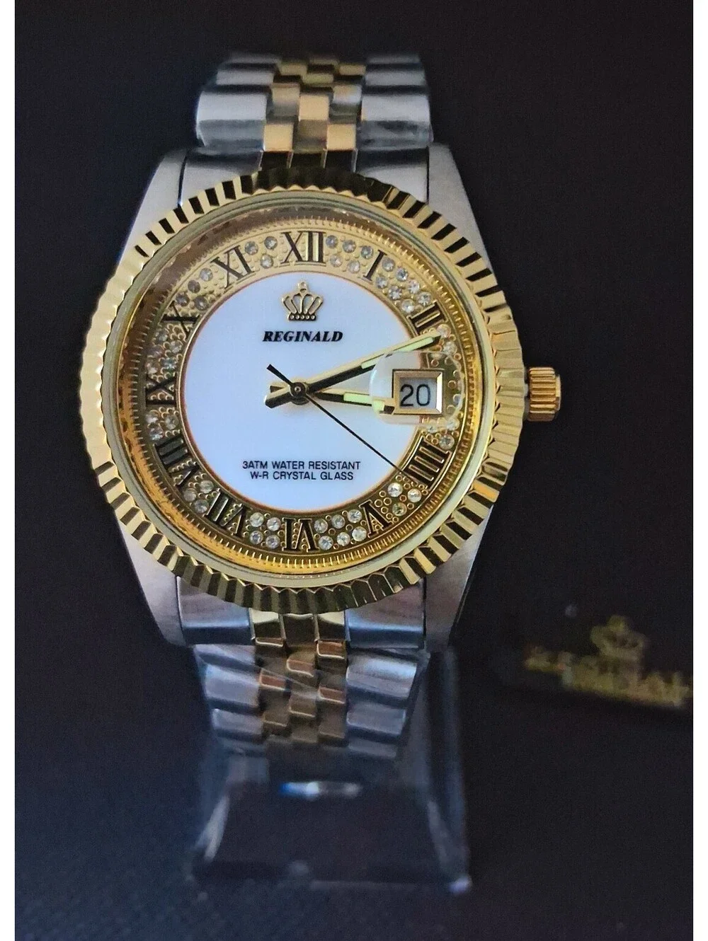 NEW IN BOX Men's Reginald 36mm Real Diamond Presidential Date Watch